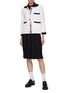 Figure View - Click To Enlarge - THOM BROWNE  - Easy Fit Exaggerated Pleated Cable Rib Knit Dress