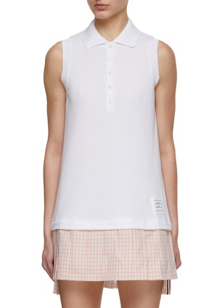 Main View - Click To Enlarge - THOM BROWNE  - Pleated Bottom Polo Dress