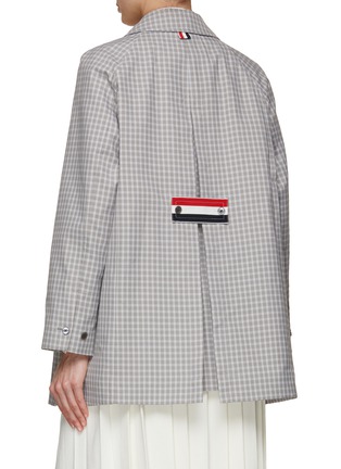 Back View - Click To Enlarge - THOM BROWNE  - Check Box Pleat Coat