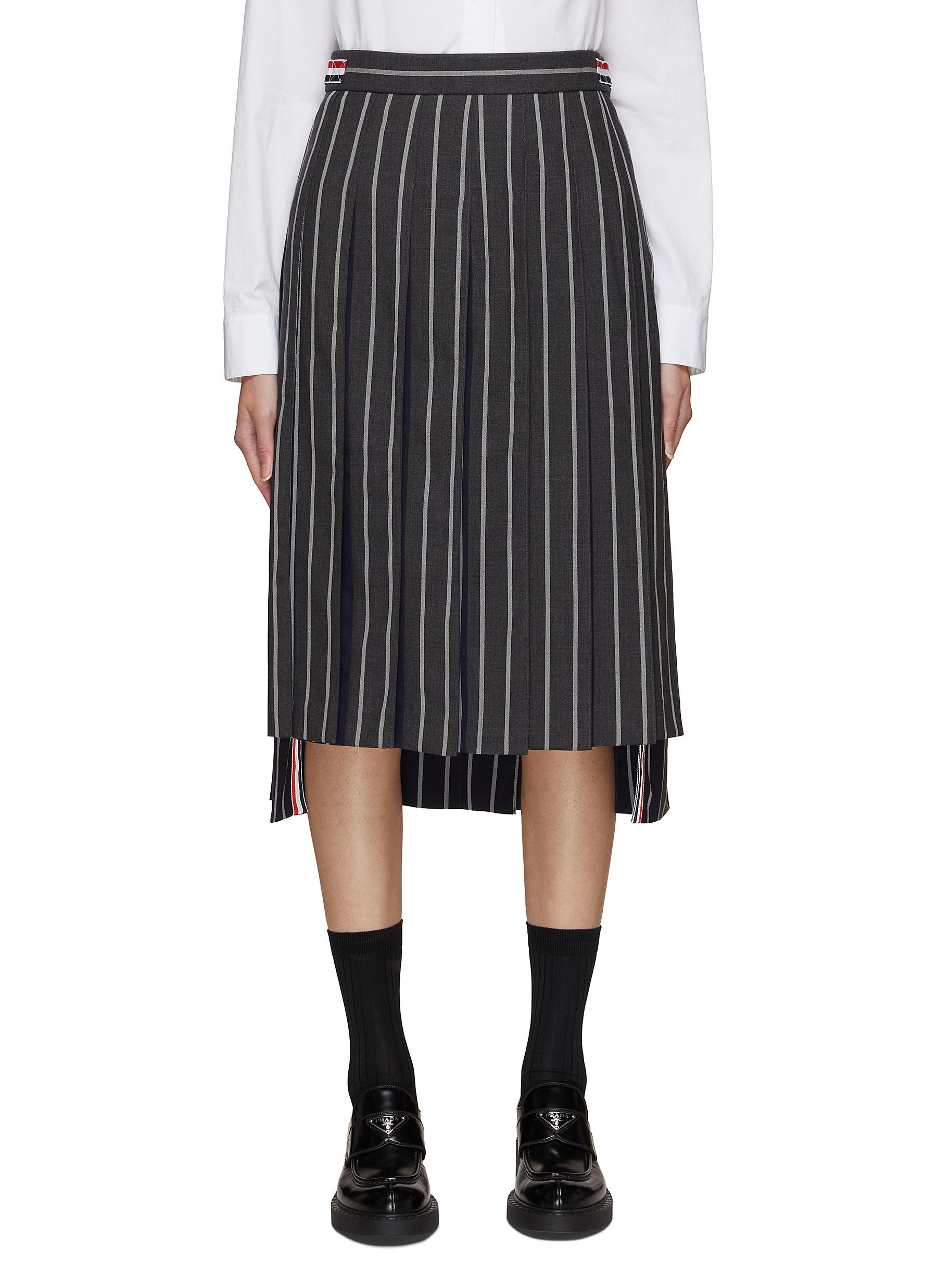 Thom Browne pleated midi skirt - Grey
