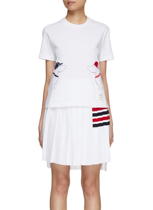 Main View - Click To Enlarge - THOM BROWNE  - Hector & Hat Embroidered T-Shirt