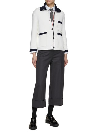 Figure View - Click To Enlarge - THOM BROWNE  - High Rise Cropped Pants