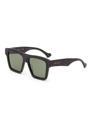 Main View - Click To Enlarge - GUCCI - Logo Acetate Square Sunglasses