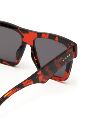 Detail View - Click To Enlarge - GUCCI - Logo Acetate Square Sunglasses