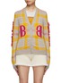 Main View - Click To Enlarge - BARRIE - Tartan Embroidered Emblem Cardigan