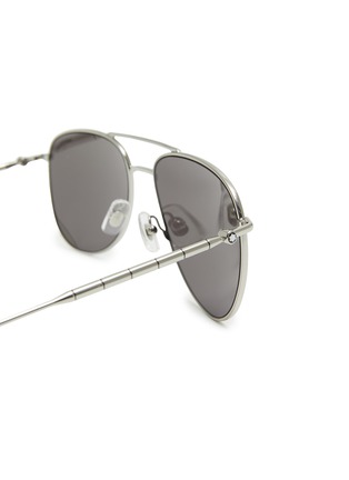 Detail View - Click To Enlarge - MONTBLANC - Silver-Toned Metal Round Sunglasses