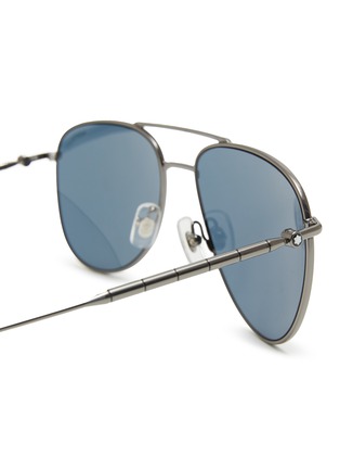 Detail View - Click To Enlarge - MONTBLANC - Silver-Toned Metal Round Sunglasses
