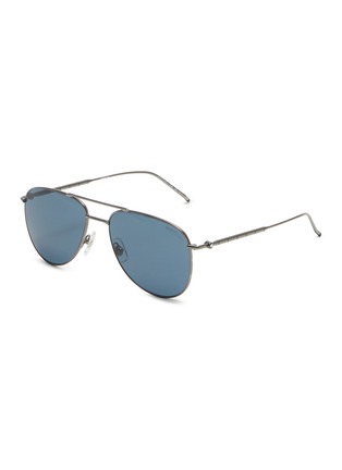 Main View - Click To Enlarge - MONTBLANC - Silver-Toned Metal Round Sunglasses