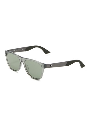 Main View - Click To Enlarge - MONTBLANC - Acetate Metal Round Sunglasses