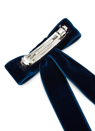 Detail View - Click To Enlarge - JENNIFER BEHR - Velvet Bow Barrette — Prussian