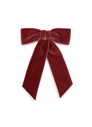 Main View - Click To Enlarge - JENNIFER BEHR - Wide Velvet Bow Barrette — Antique Rose