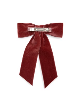 Figure View - Click To Enlarge - JENNIFER BEHR - Wide Velvet Bow Barrette — Antique Rose
