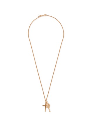 Main View - Click To Enlarge - EMANUELE BICOCCHI - Arabesque 24k Gold Plated Sterling Silver Key + Cross Necklace