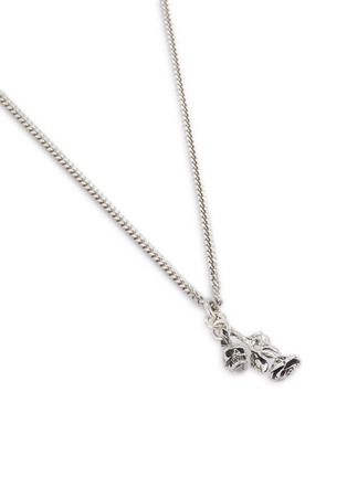 Sterling Silver Rose & Skull Pendant Necklace