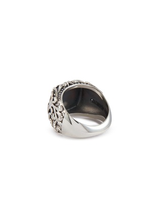 Detail View - Click To Enlarge - EMANUELE BICOCCHI - Arabesque Sterling Silver Onyx Chevalier Ring