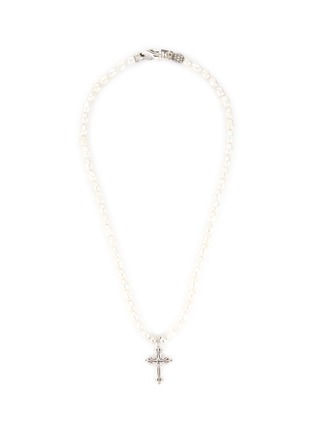 Main View - Click To Enlarge - EMANUELE BICOCCHI - Small Avelli Freshwater Pearl Cross Necklace