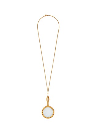 Main View - Click To Enlarge - LANE CRAWFORD VINTAGE ACCESSORIES - D’orlean Magnifier Crystal Gold Tone Pendant Necklace