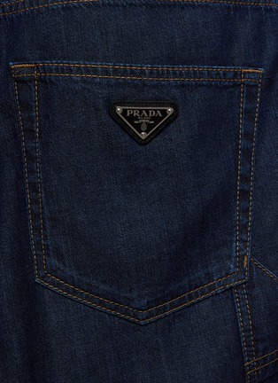  - PRADA - Metal Logo Back Denim Shorts