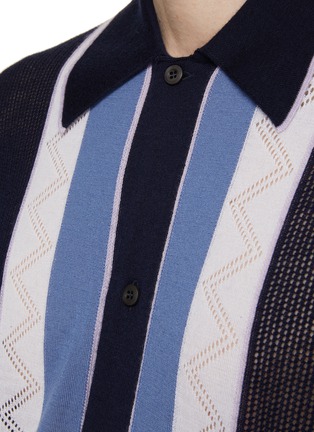  - PRADA - Contrast Band Button Up Polo Shirt