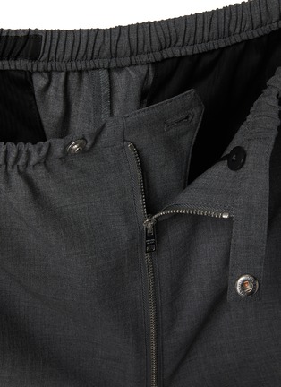 Detail View - Click To Enlarge - PRADA - Exposed Zipper Elasticated Straight Leg Pants
