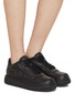 Figure View - Click To Enlarge - ALEXANDERWANG - Cloud Puff Logo Leather Sneakers