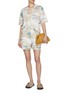 Figure View - Click To Enlarge - MAISON KITSUNÉ - Tropical Print Pleated Cotton Shorts