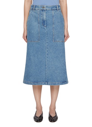 Main View - Click To Enlarge - MAISON KITSUNÉ - Medium Wash Denim Workwear Skirt