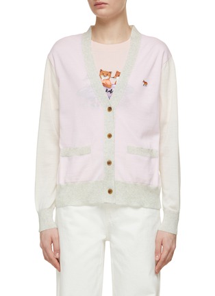 Main View - Click To Enlarge - MAISON KITSUNÉ - Baby Fox Patch Wool Cardigan