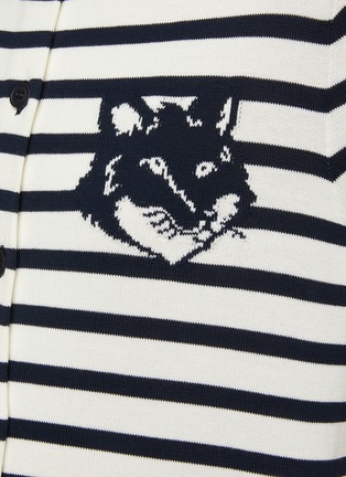  - MAISON KITSUNÉ - Fox Head Intarsia Striped Cardigan