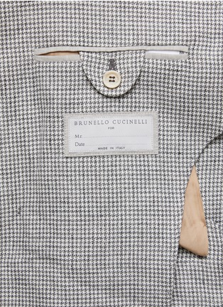 Detail View - Click To Enlarge - BRUNELLO CUCINELLI - Double Breasted Micro Check Linen Suit