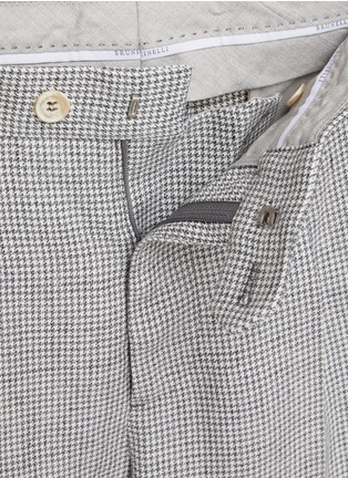  - BRUNELLO CUCINELLI - Double Breasted Micro Check Linen Suit