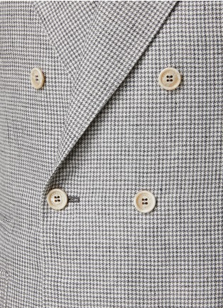  - BRUNELLO CUCINELLI - Double Breasted Micro Check Linen Suit