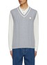 Main View - Click To Enlarge - BRUNELLO CUCINELLI - Badge Patch Cable Knit Cotton Vest
