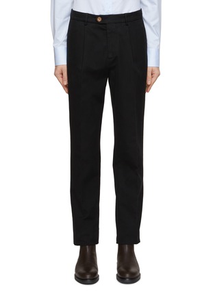 Main View - Click To Enlarge - BRUNELLO CUCINELLI - Pleated Cotton Gabardine Pants