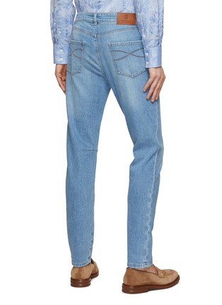 Back View - Click To Enlarge - BRUNELLO CUCINELLI - Light Wash Stretch Jeans