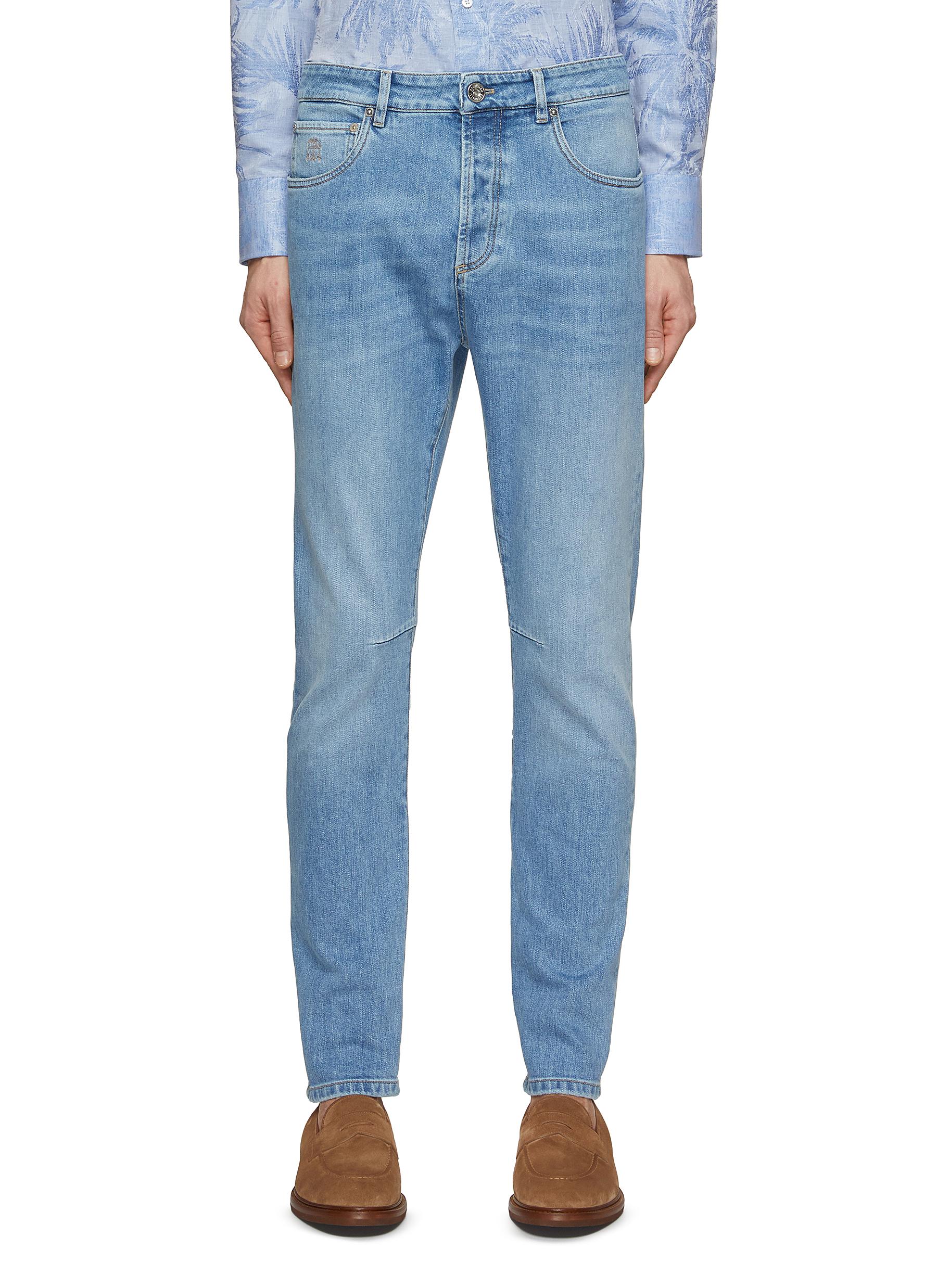 elasticated waistband tapered jeans, Brunello Cucinelli