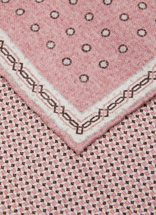 Detail View - Click To Enlarge - BRUNELLO CUCINELLI - Dotted Chequered Silk Pocket Square