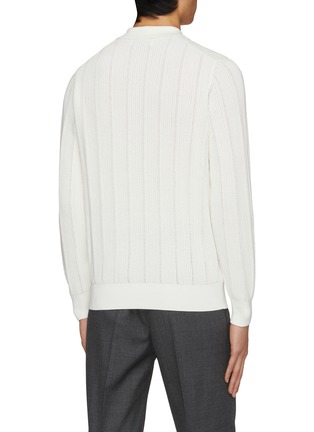 Back View - Click To Enlarge - BRUNELLO CUCINELLI - Striped Knit Polo