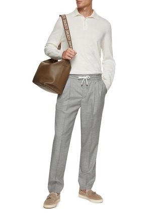 Figure View - Click To Enlarge - BRUNELLO CUCINELLI - Pleated Wool Jogger Pants