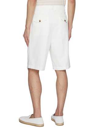 Back View - Click To Enlarge - BRUNELLO CUCINELLI - Garment-dyed Twisted Cotton Gabardine Bermuda Shorts