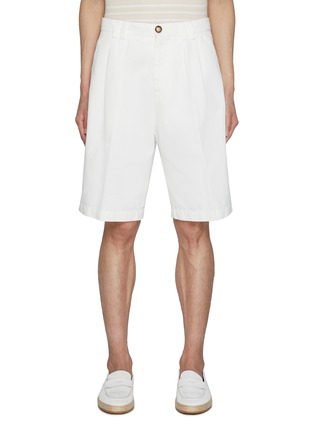 Main View - Click To Enlarge - BRUNELLO CUCINELLI - Garment-dyed Twisted Cotton Gabardine Bermuda Shorts