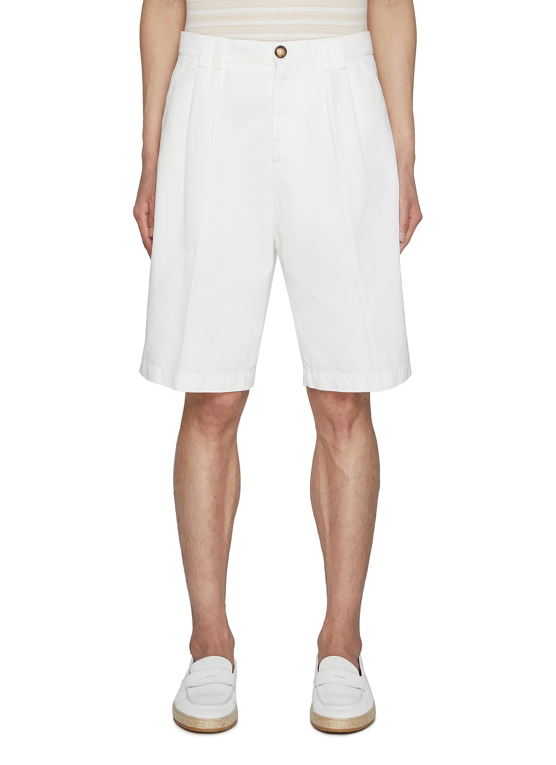 Garment-dyed Twisted Cotton Gabardine Bermuda Shorts
