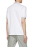 Back View - Click To Enlarge - BRUNELLO CUCINELLI - Tennis Logo Stripe Trim Short Sleeved Polo Shirt