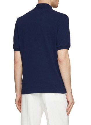 Back View - Click To Enlarge - BRUNELLO CUCINELLI - Logo Embroidered Cotton Polo Shirt