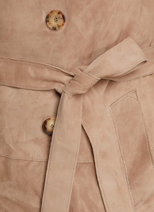  - BRUNELLO CUCINELLI - Double Breasted Leather Suede Trench Coat
