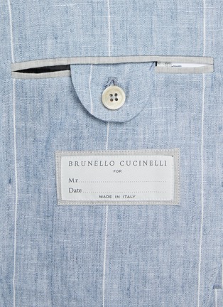  - BRUNELLO CUCINELLI - Double Breasted Pinstripe Linen Suit
