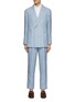 Main View - Click To Enlarge - BRUNELLO CUCINELLI - Double Breasted Pinstripe Linen Suit