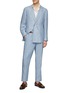 Figure View - Click To Enlarge - BRUNELLO CUCINELLI - Double Breasted Pinstripe Linen Suit