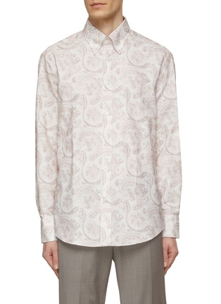 Main View - Click To Enlarge - BRUNELLO CUCINELLI - Paisley Button Down Collar Shirt