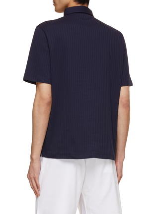 Back View - Click To Enlarge - BRUNELLO CUCINELLI - Ribbed Polo Shirt